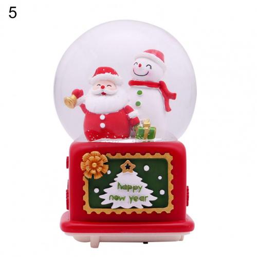 Santa Claus Snow Globe Miniature Snow Globe Display Fall Resistant Cute Christmas Music Snow Globe Ornament:  L 5