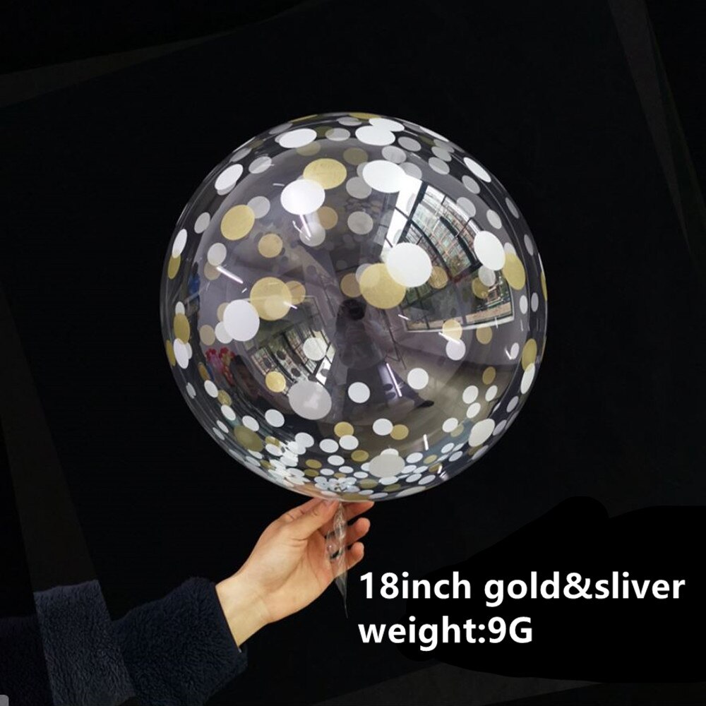 5Pcs 18inch Transparent Bobo Bubble Balloons Multi Confetti Balloon Wedding Birthday Party Decorations Air Baloons Globes: A9