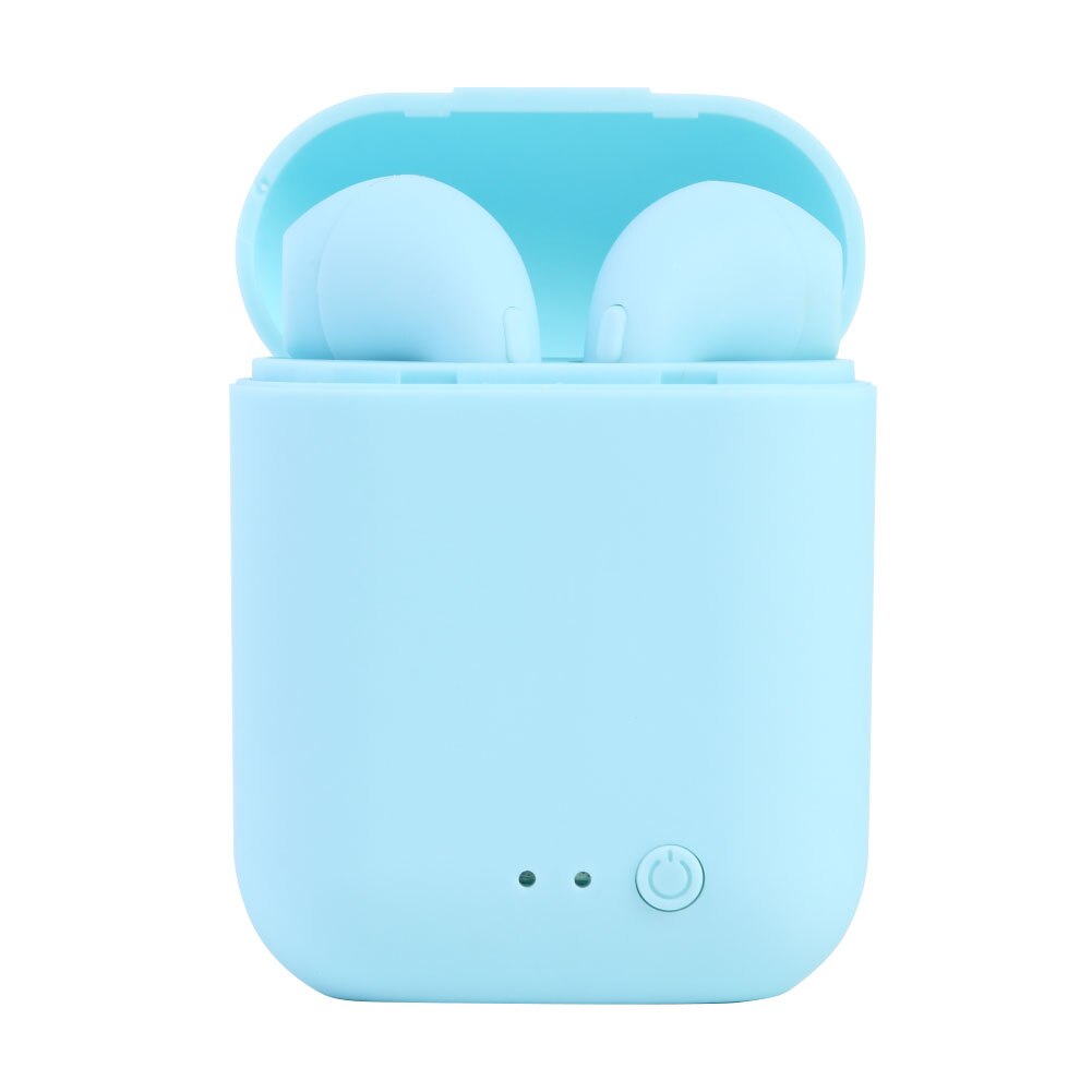 Original i12 TWS Wireless Bluetooth Earphone Stereo Earbuds Headset i7 Mini Wireless Headphones with Charging Box for Smartphone: i7s mini2 blue