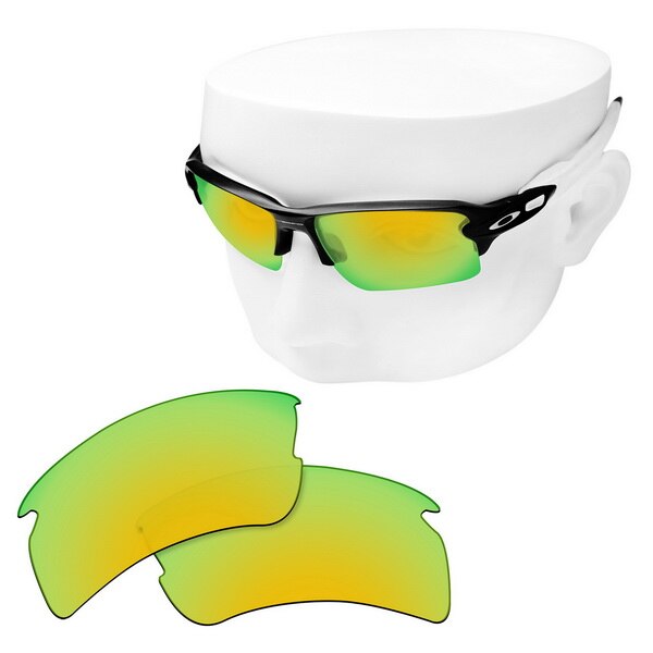 OOWLIT Polarized Replacement Lenses for-Oakley Flak 2.0 XL OO9188 Sunglasses: 24K Gold Mirror