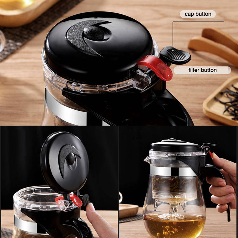 Varmebestandig glass tekanne kinesisk kung fu te sett puer vannkoker kaffeglass maker praktisk kontor tekanne
