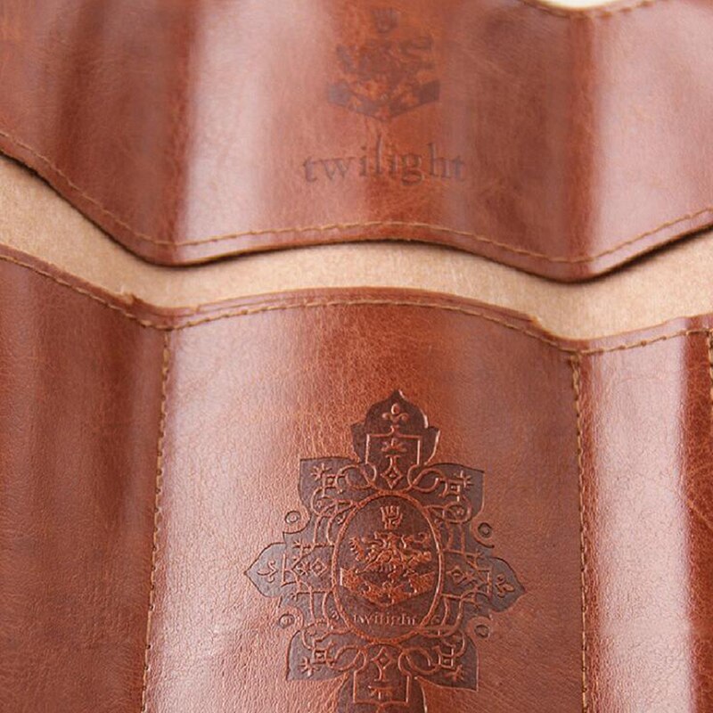 1 Uds. Estuches Retro creativos de cuero PU rollo bolsa pluma bolsillo para material de papelería bolsa de cosméticos