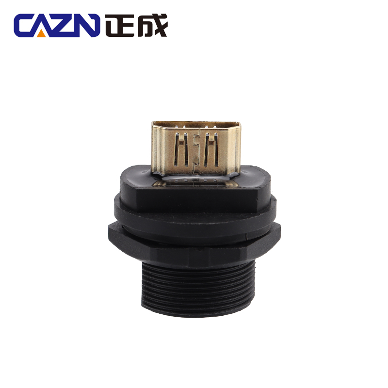 HDMI Waterproof IP67 Female to Female Rear Mount Receptacle Threadded