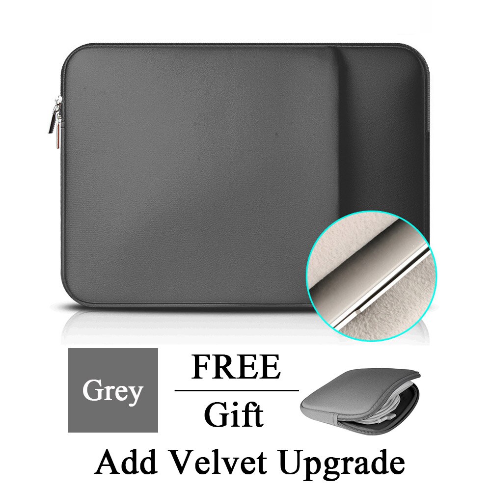 Laptop Notebook Case Tablet Sleeve Cover Bag 11" 12" 13" 15" 15.6" for Macbook Pro Air Retina 14 inch for Xiaomi Huawei HP Dell: Grey Velvet Upgrade