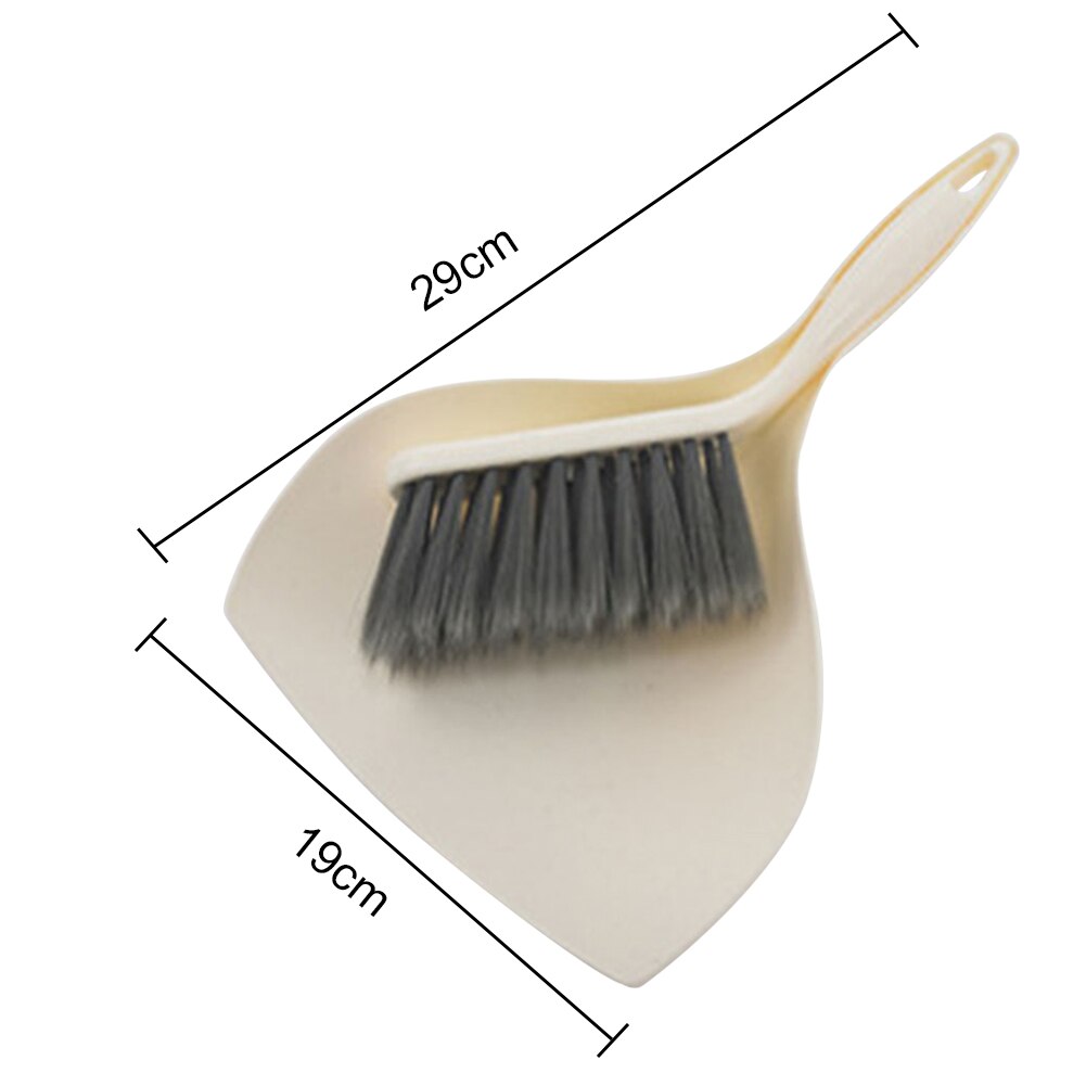 Portable Desk Sofa Cleaning Broom Duspan Set Home Office School Bedroom Garbage Cleaning Brush with Tool Duster: Beige