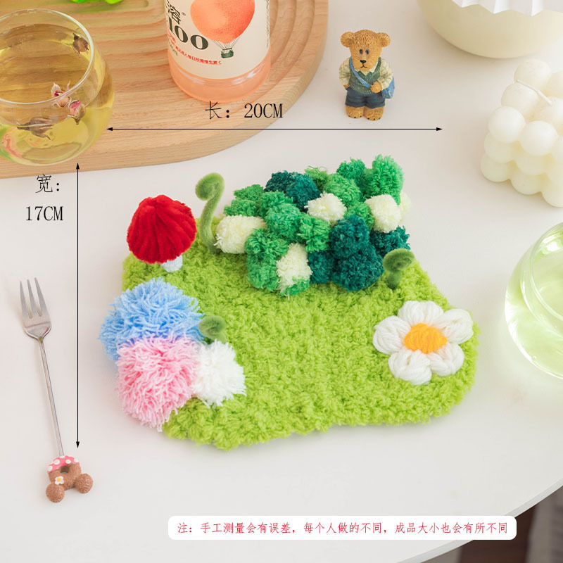 Kit de posavasos con gancho de lengüeta de musgo, materiales artesanales hechos a mano, decoración interior del hogar, alfombras de hilo de ganchillo, Kit de enganche de costura para: naranja