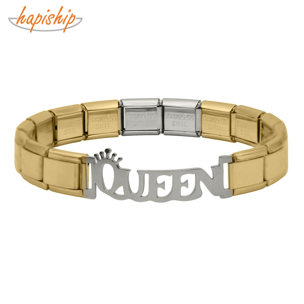 Hapiship Mode Vrouwen Sieraden Queen Charm Rvs 7 Kleur 9Mm Armband Voor Vrouwen Meisje Vrouw sieraden G081