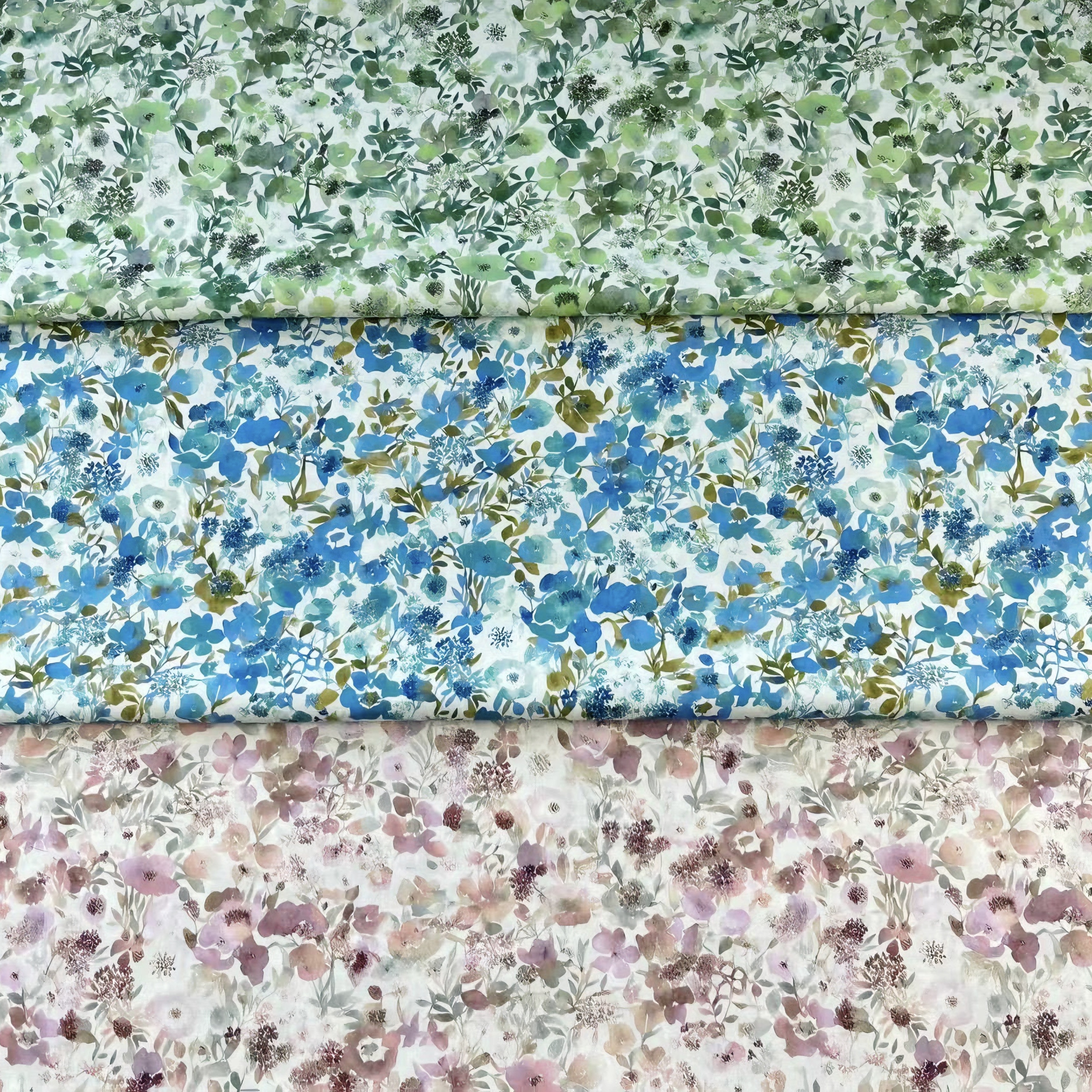 Tissu Popeline Coton 100% - 145cm Large - Imprimé Floral - Respirant & Biodégradable pour DIY