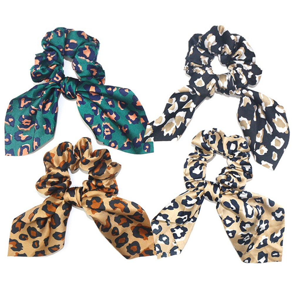 Women Hair Bands Girls Leopard Print Headbands Hair Bow for Girls Soft Rubber Band for Women Hair Ring Girls Hair Accessories