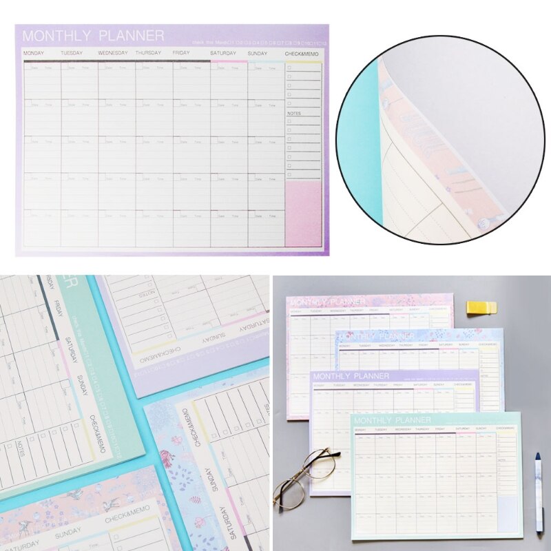 Monthly Paper Pad 20 Sheets DIY Planner Desk Agenda School Office Supplies