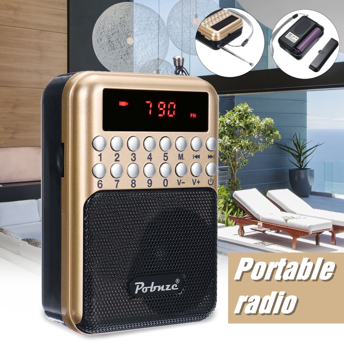 Mini Draagbare Lcd Digitale Fm Radio Music Player Speaker Tf Card Mp3 Speaker Speler Usb