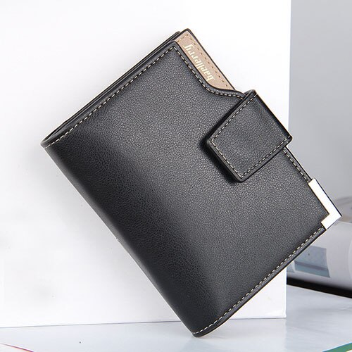 Pu leren zakelijke id creditcardhouders vintage heren portemonnees hasp bifold portemonnee heren effen korte clutch portemonnees kaarten portemonnee