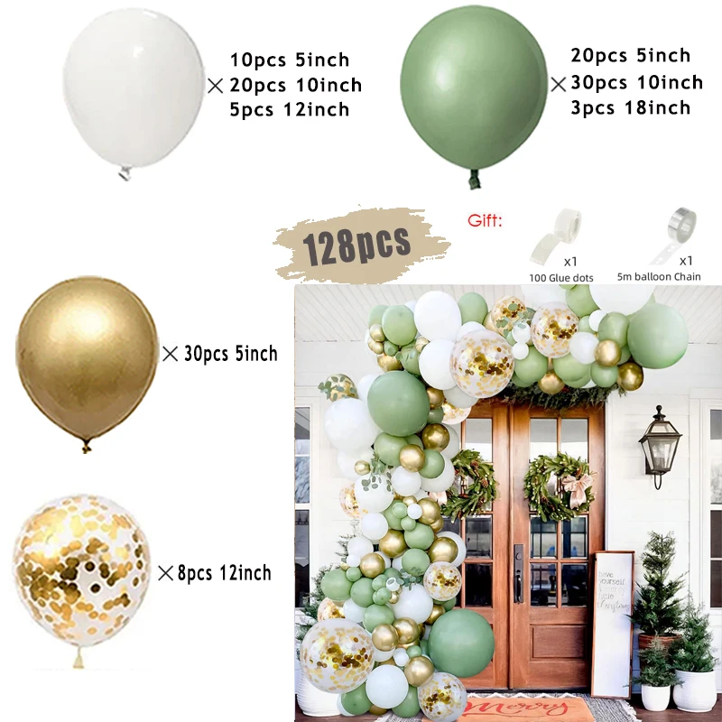 Jungle Safari fête d'anniversaire Animal ballon guirlande arc Kit cerf motif enfant garçon bébé douche décoration Latex ballons fournitures: vert militaire