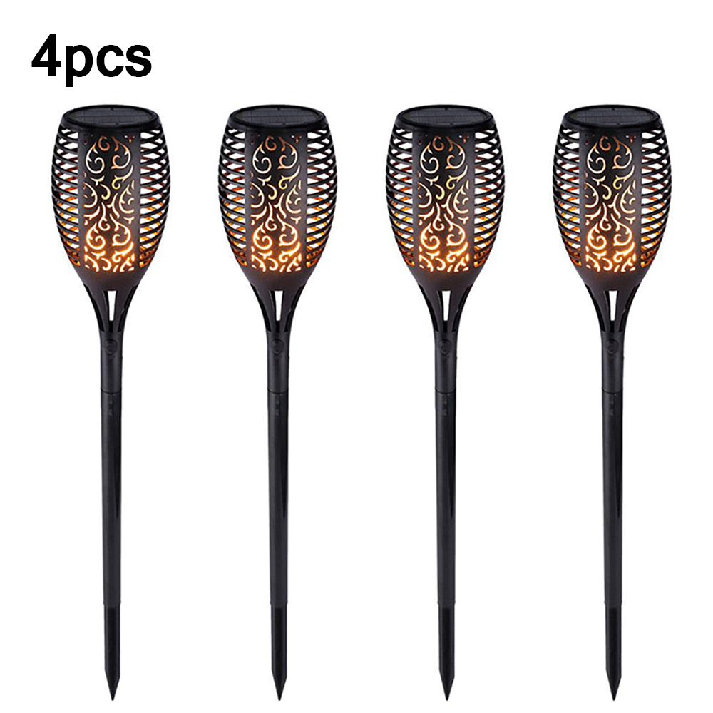 LED Solar Flame Lights Outdoor IP65 Waterproof Led Solar Garden Light Flickering Flame Torches Lamp For Courtyard Garden Balcony: 4pcs