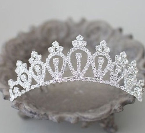 Retro Classic Romantic Headwear Baby Girl Kid Rhinestone Crown Bridal Tiara Hair Comb Wedding Birthday Party Princess Costume