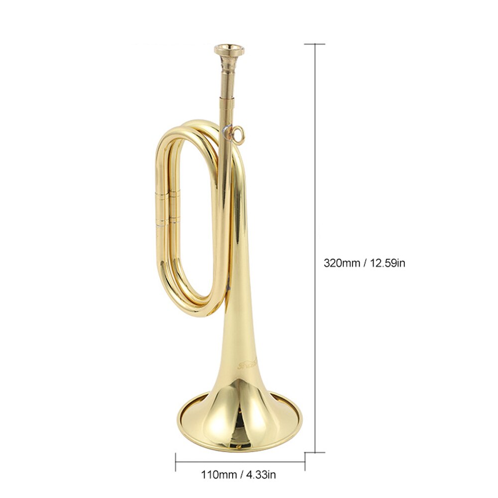 310mm Trumpet Copper Bugle Retro Brass Trumpet Exquisite Practical Musical Instrument for School Students Practice