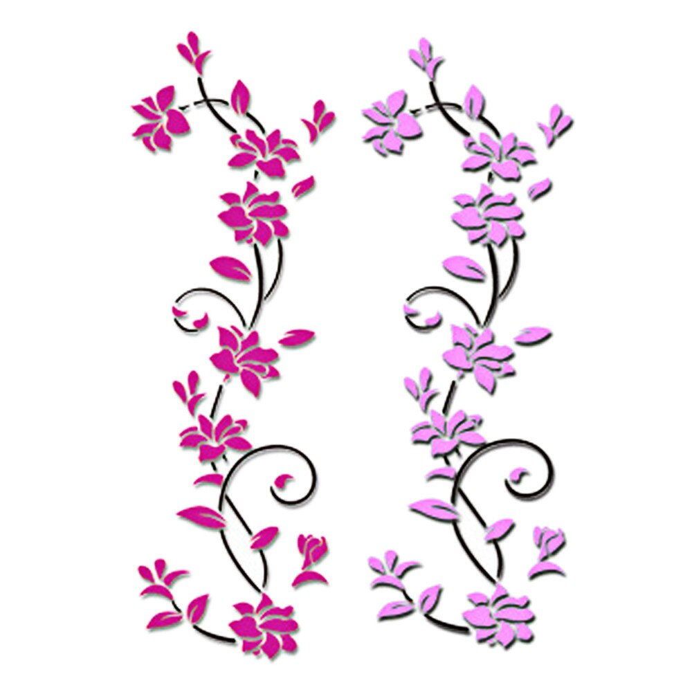 DIY 3D Acrylic Crystal Wall Stickers Living Room Bedroom Stickers TV Background Home Decoration Stickers: 2 PCs E