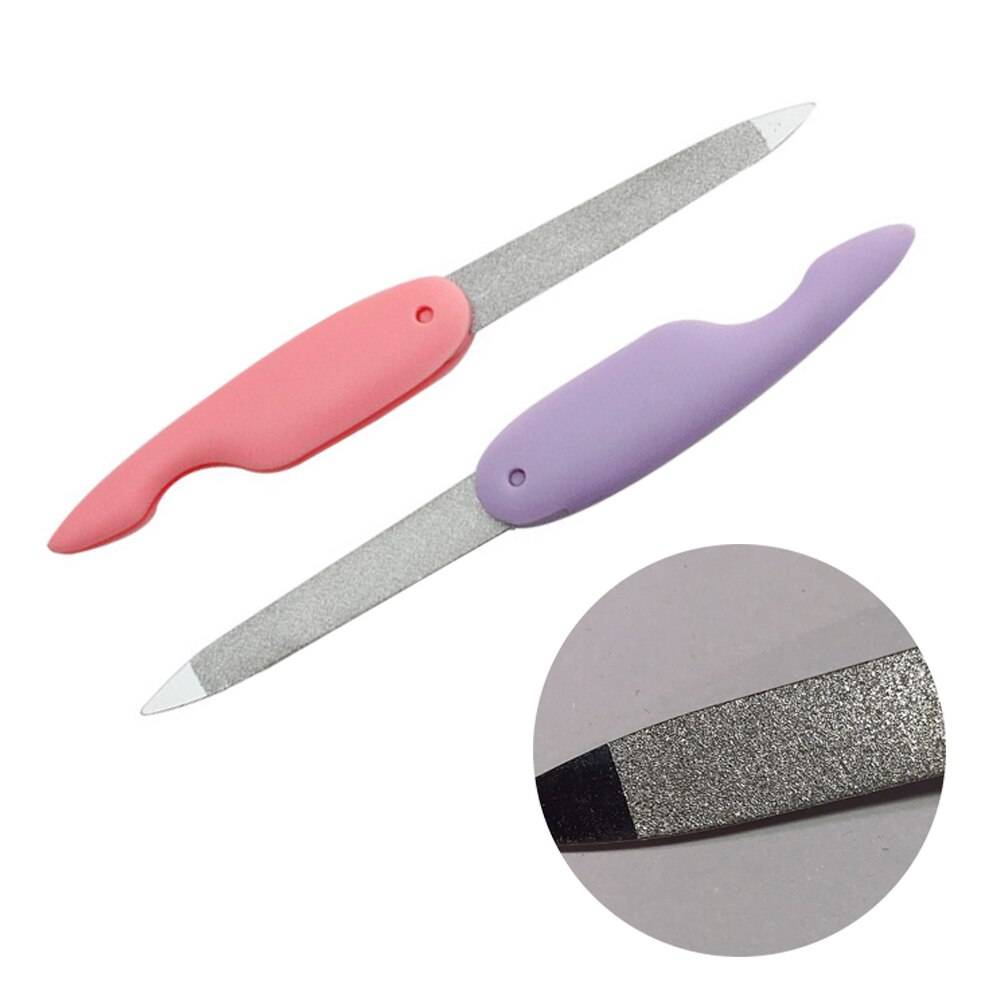 1 Pcs Foldable Cartoon Nail File Stainless Steel Fold Cuticle Care Pedicure Grinding Tool Nail Files Random Color