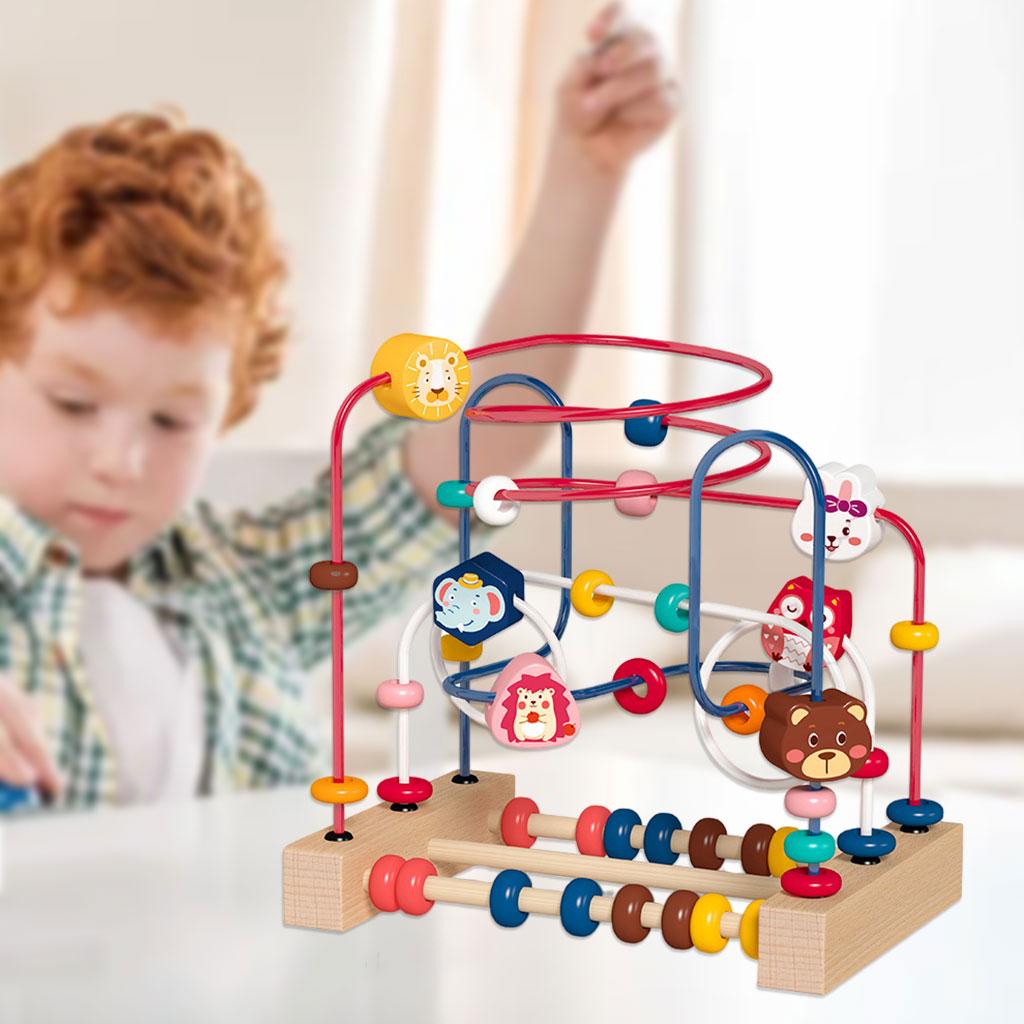 Bead Maze Toys Abacus Circle Toy Count and Grasping Ability Circles Bead Wire Maze for 3+ Toddlers