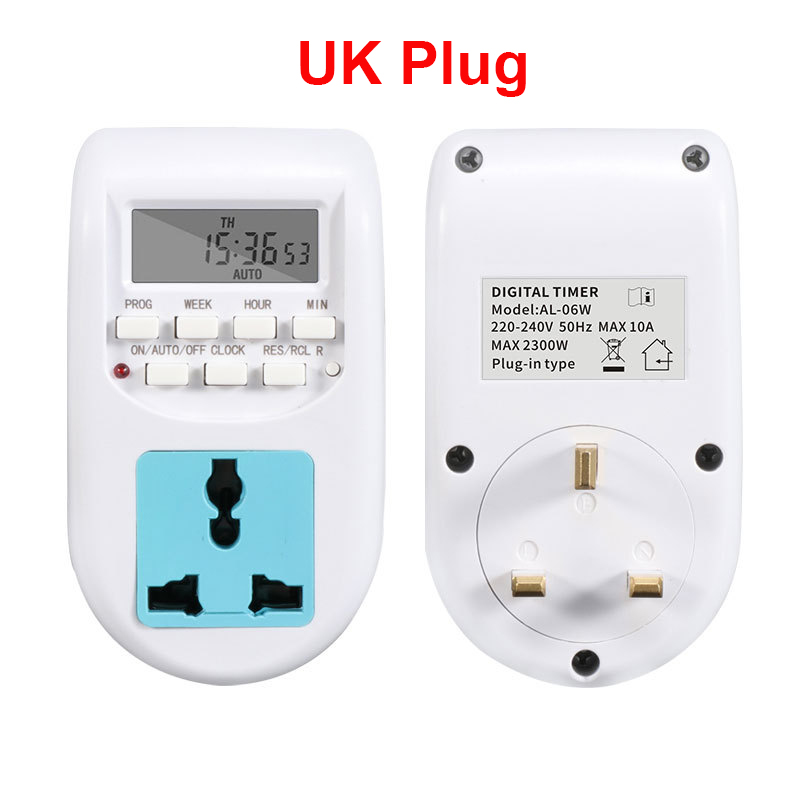 Digital Timer Switch Energy Saving Timer Socket EU/US/UK Hour Weekly Programmable Timing Socket Automatic Power On/Off Timer: Orange