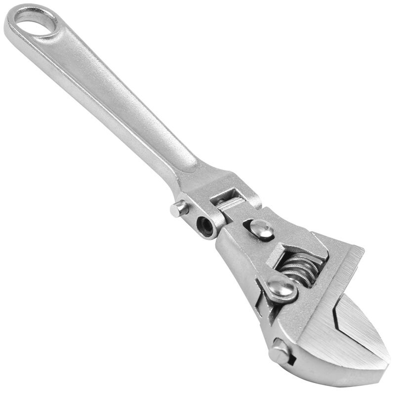 8 Inch Adjustable Ratchet Wrench Folding Handle Dual-Purpose Pipe Wrench Spanner Key Hand Tool