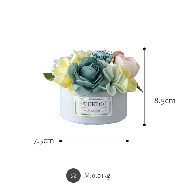 Simulation Flower Basket Cake Fack Artificial Food Decoration Wedding Dessert Table Props Home Soft Children's Room Pink Green: gray