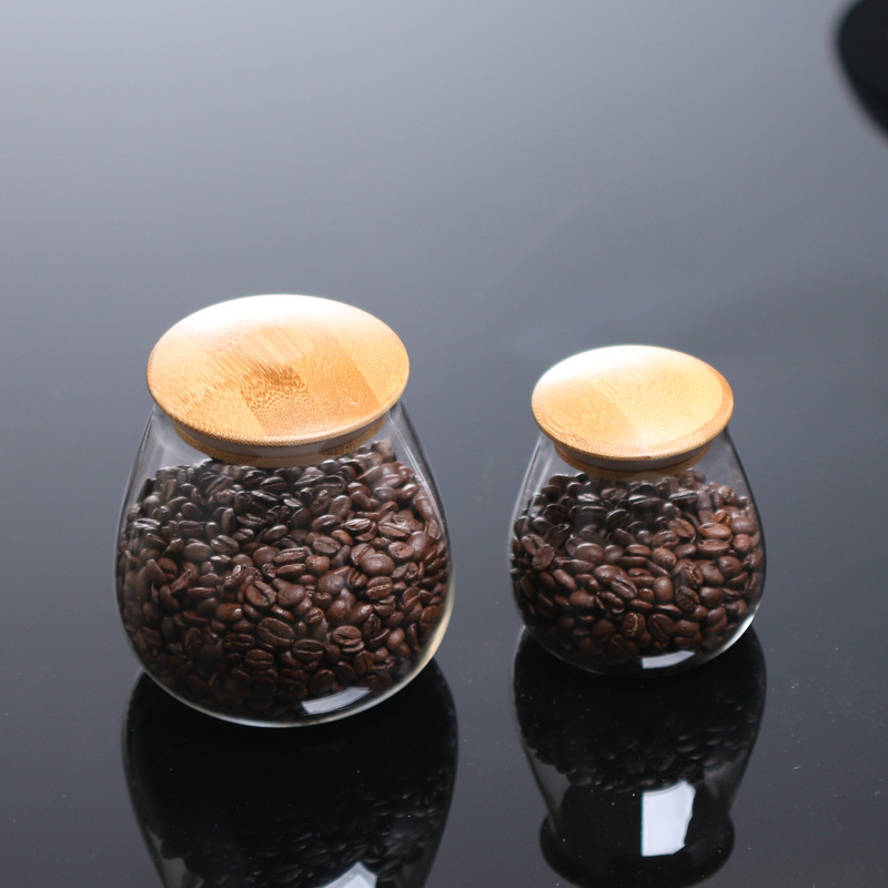 Køkken champignon form glas opbevaring flasker krukker diverse korn forseglede dåser mad opbevaring krukker teblad kaffebønner krukker