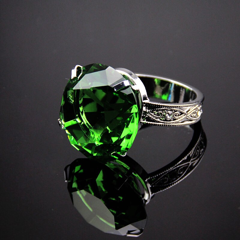 Crystal Glass Diamond Napkin Rings Table Decoration Crafts Wedding Banquet Dinner Party Birthday Home Ornaments 11 Colors: green