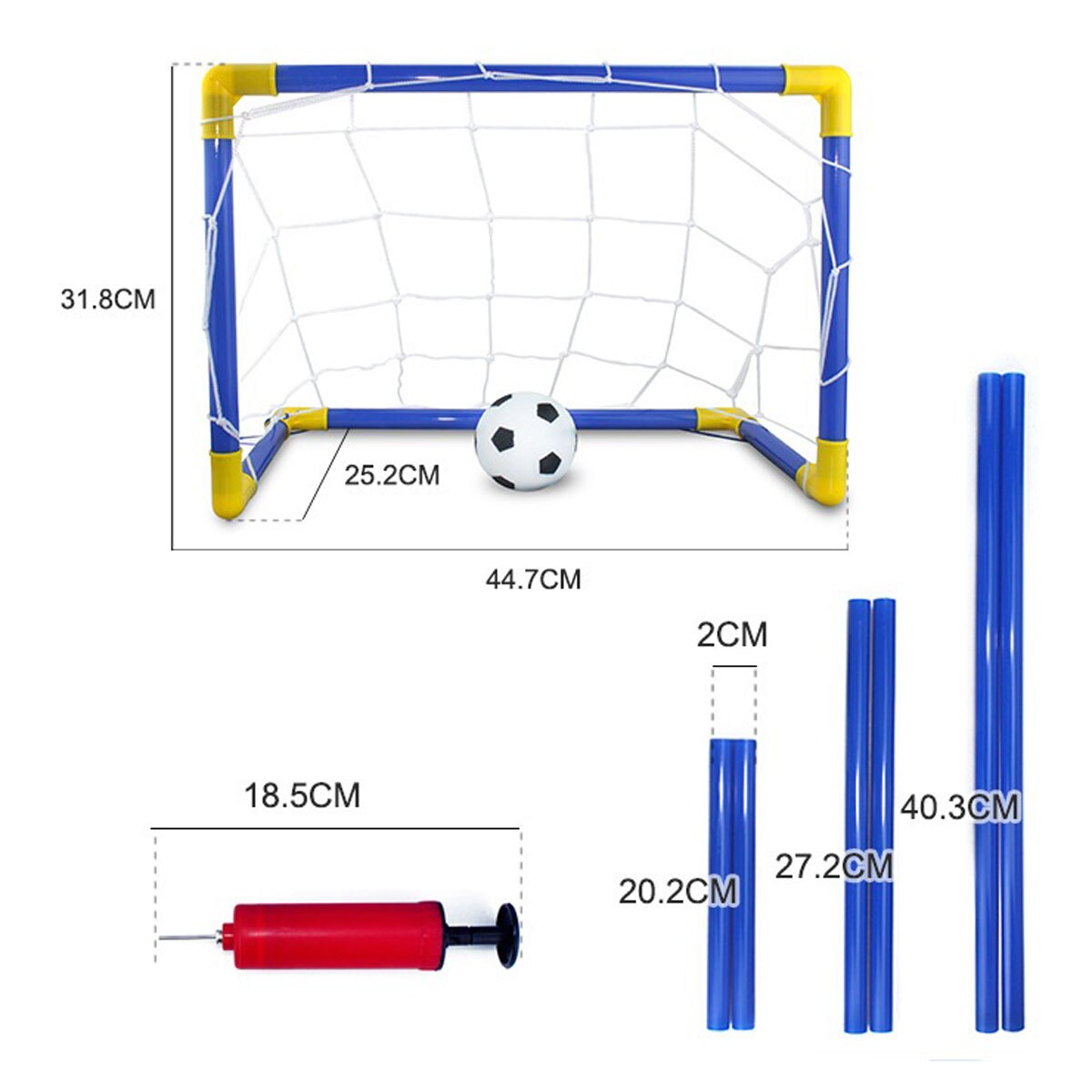 Set di obiettivi da calcio portatili Premium per bambini Set di infinite ore di divertimento e tempo di gioco Kit da calcio durevole per interni/esterni