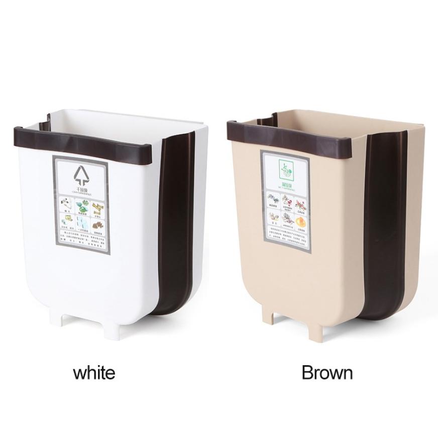 Kitchen Trash Can Cabinet Door Wall Hanging Folding Bucket Garbage Bin Container for Kitchen bathroom