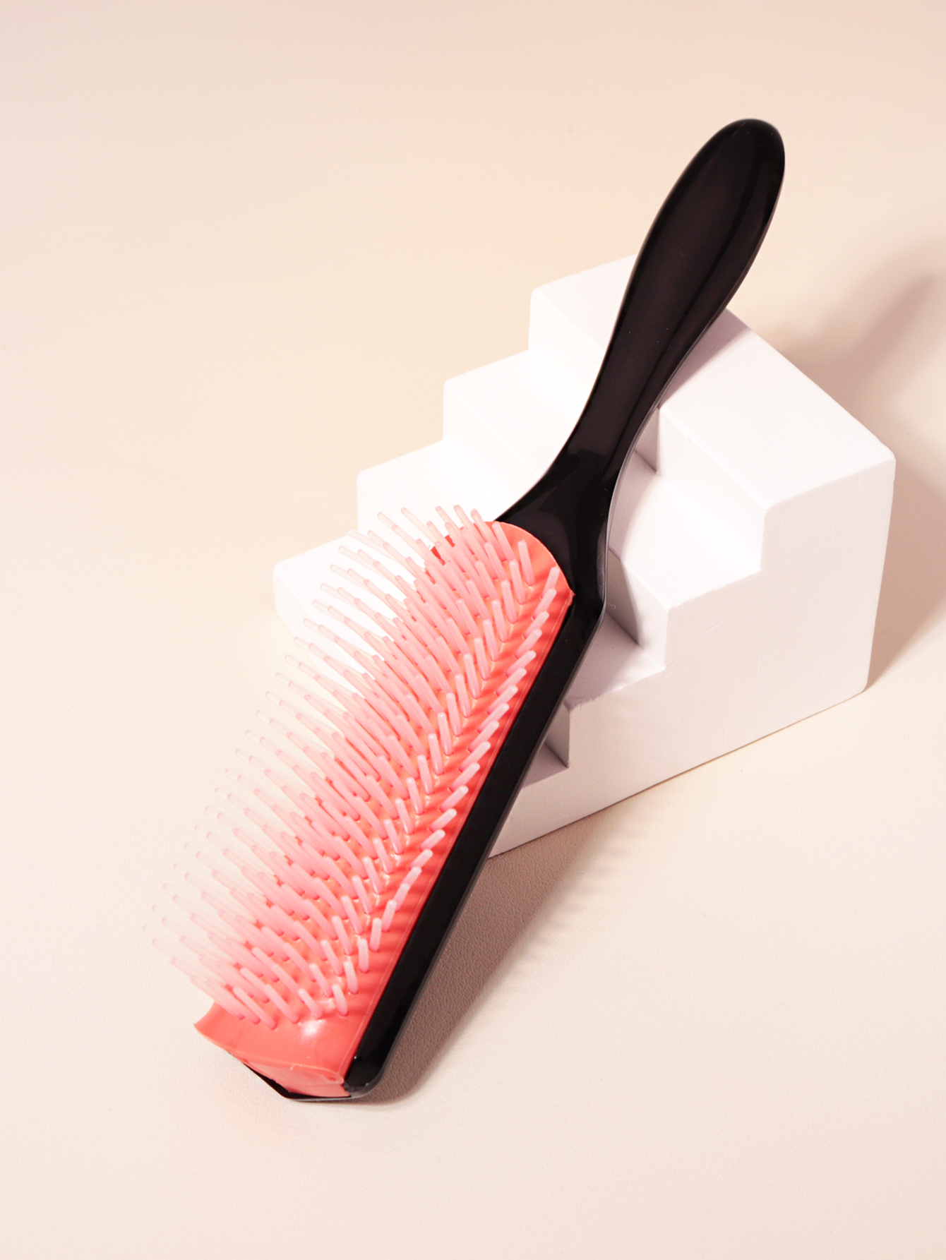 Cepillo de peinado clásico de 9 filas y 5 filas, cabello rizado y liso, cabello grueso natural, separación de soplado, herramienta de modelado y peinado: Rojo oscuro