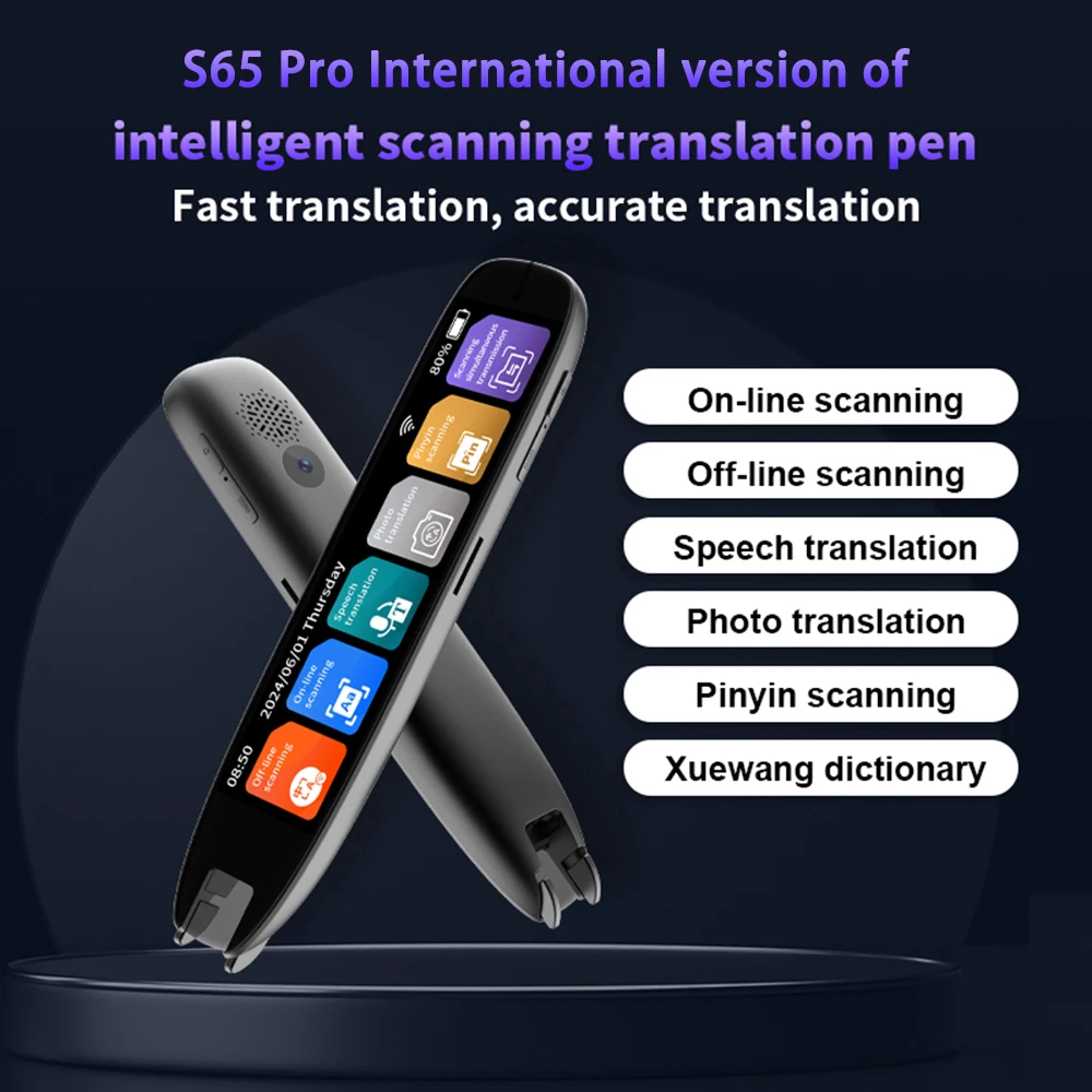 S65Profi Wörterbuch Übersetzung Kuli Scan Leser Gerät Text scannen lesen Übersetzer WiFi/BT Verbindung Online Foto Übersetzen