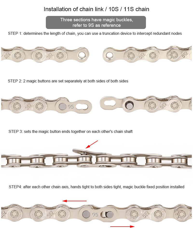 Bicycle gear chain Mountain Bike Gear Chain 678/9/10/11 Speed Universal MTB Bike Gear Chain impact resistance Bicycle Parts