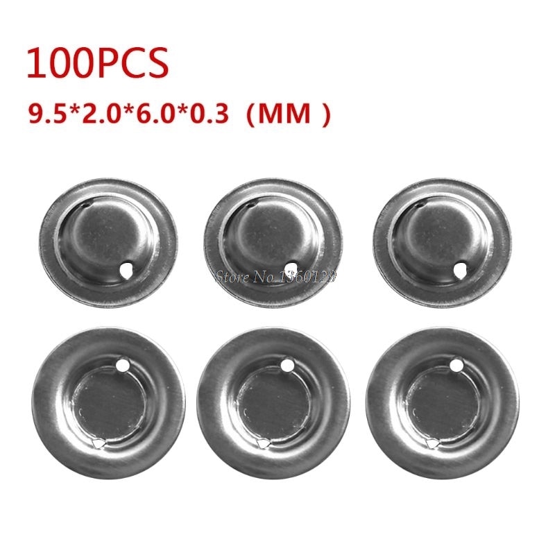 100Pcs 18650 Lithium Battery Positive Spot Welding Tip Cap Flat Head to Tip Metal Protective Cap Battery Accessories