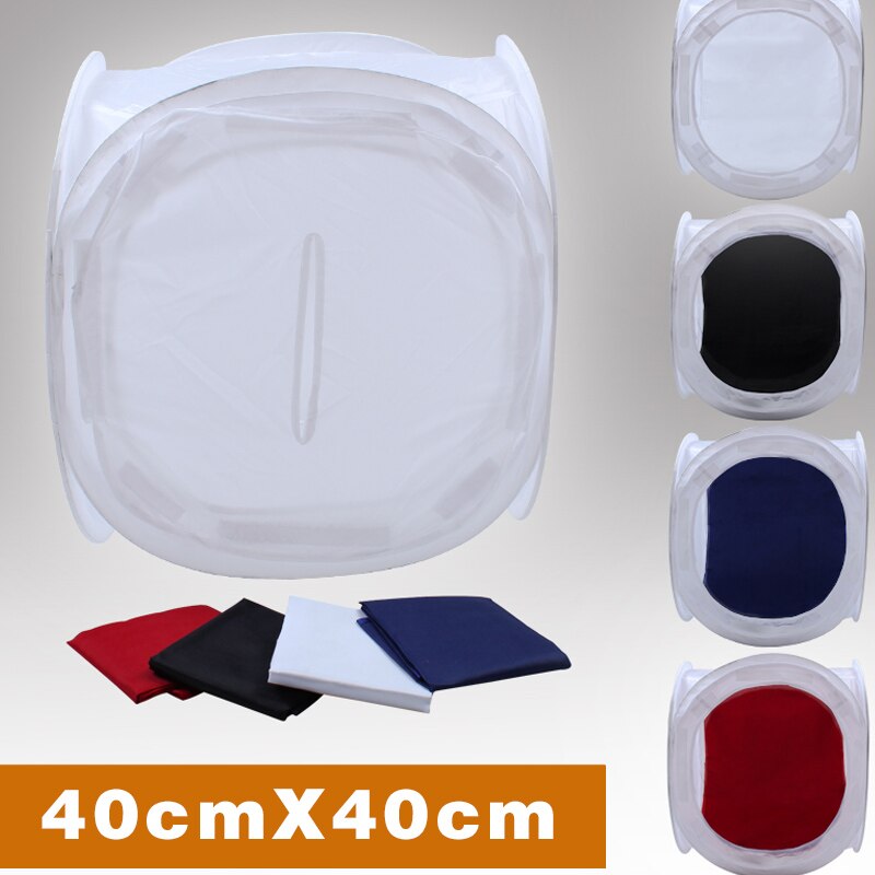 40x40x40cm Portable Mini pliant Studio photographie décors pliable Softbox avec 4 couleurs fond doux et Lightbox