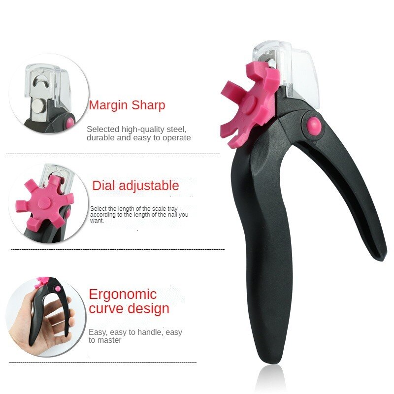Cortador de Punta acrílica de Triple corte, Dial de medición (5 opciones de tamaño), cortaúñas acrílico , herramientas de manicura