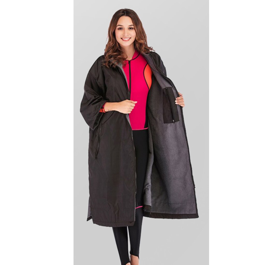 Cortavientos largo para esquí y nieve, chaqueta cálida, Poncho, impermeable