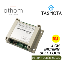 ATHOM Tasmota-Módulo de relé WiFi de 4 canales, interruptor Inching, Control de puerta de acceso de entrada con autobloqueo, DC 5V, 12V, 7V-30, AC90-250V V