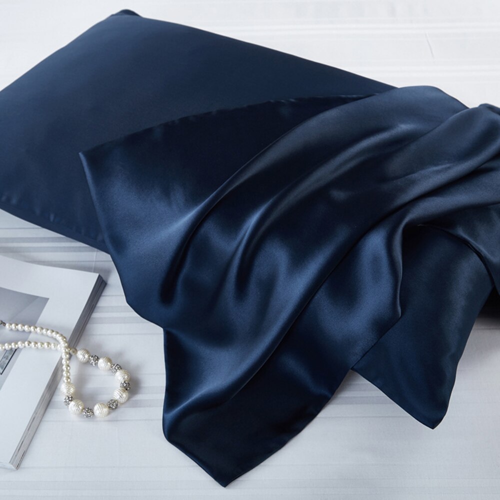 16 Mm Double face housse de coussin en soie 100 soie Pure taie d'oreiller 100 soie housse de coussin en soie housse de coussin en soie: Dark Navy