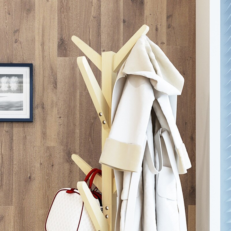 Moderne Boom-Vormige Massief Hout Hoed Rack Hanger Eenvoudige Stands Shelf Kledingstuk Rack Creatieve mobiele hangen pakket rack