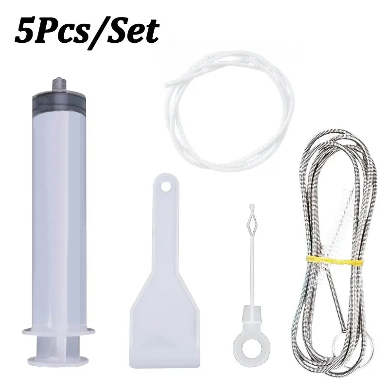 Removedor de obstrucciones de orificio de drenaje para refrigerador, cepillo para agujeros de nevera, limpiador de salida de agua para limpieza del hogar, herramientas de limpieza de dragado, 5/6 Uds.: Blanco