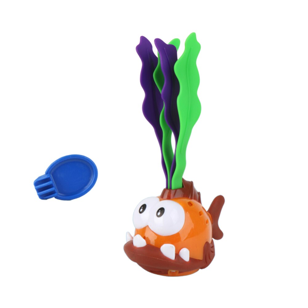 Kids Educational Toys for Children Tortoise Frog Animal Seaweed Water Induction Automatic LED Glowing Kids Bath Toy: Clownfish Orange