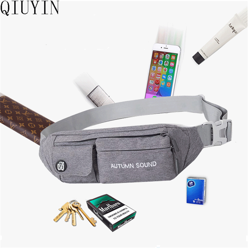 QIUYIN taille sacs femmes imperméable Fanny Pack femme ceinture sac noir Nylon homme taille Packs poitrine téléphone pochette