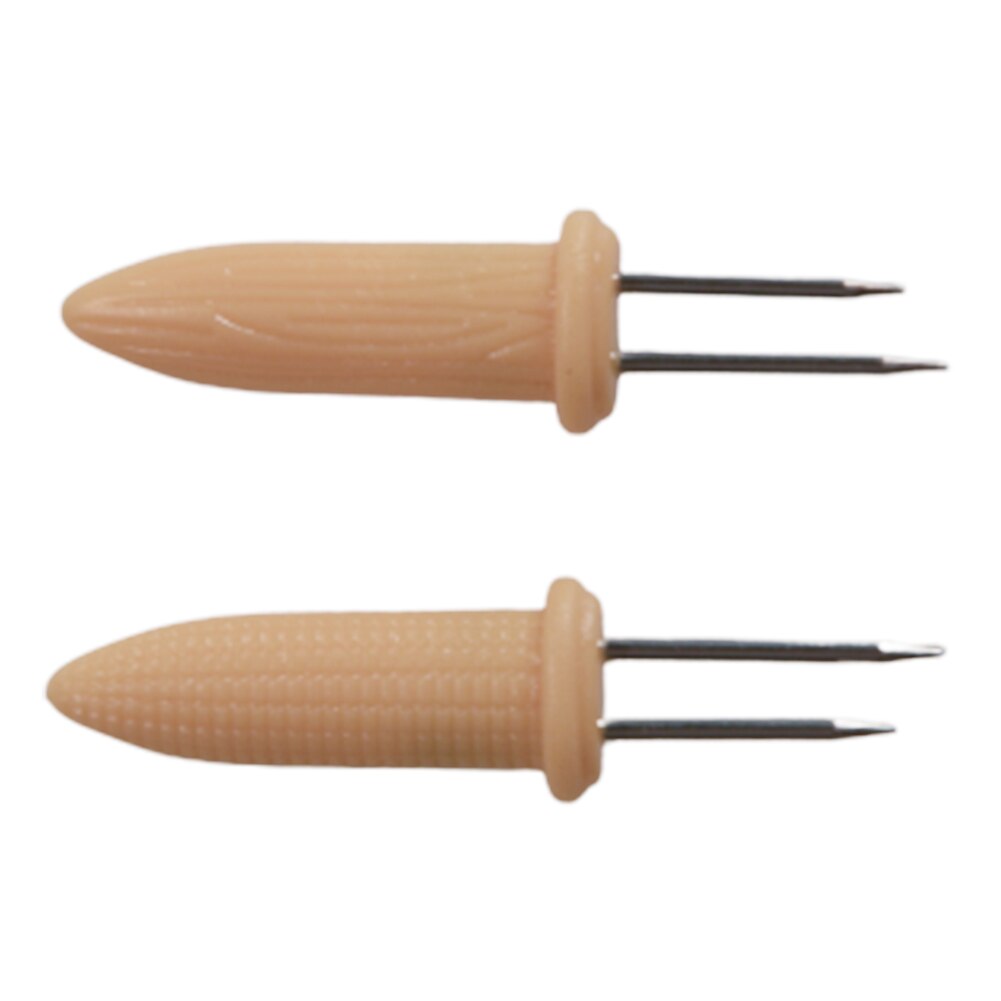 BBQ Prongs Stainless Steel Corn On The Cob Skewers Sweetcorn Holder Easy Grip Barbecue Forks