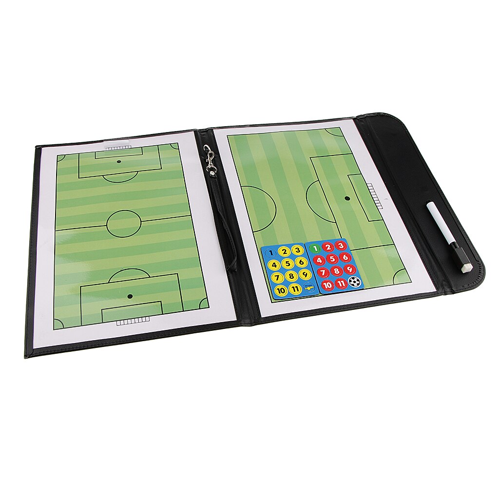 Sammenleggbar bærbar magnetisk fotball fotball coaching taktikk tavle mappe med utvisbar penn utfold størrelse 54 x 32cm