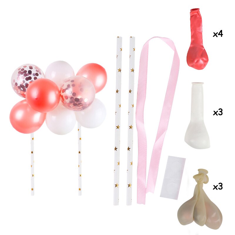10 st 5 tums konfetti ballong cake topper bröllop baby shower festdekorationer barn födelsedagsfavörer grattis på födelsedagen cake topper: Rdcf