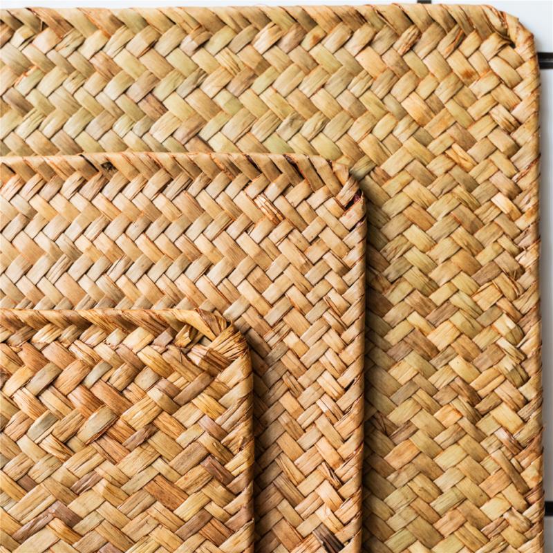 Rectangle Woven Table Mat table mats for dining table Natural straw Mat flyer for dining table Braided Placemats Cup Coaster