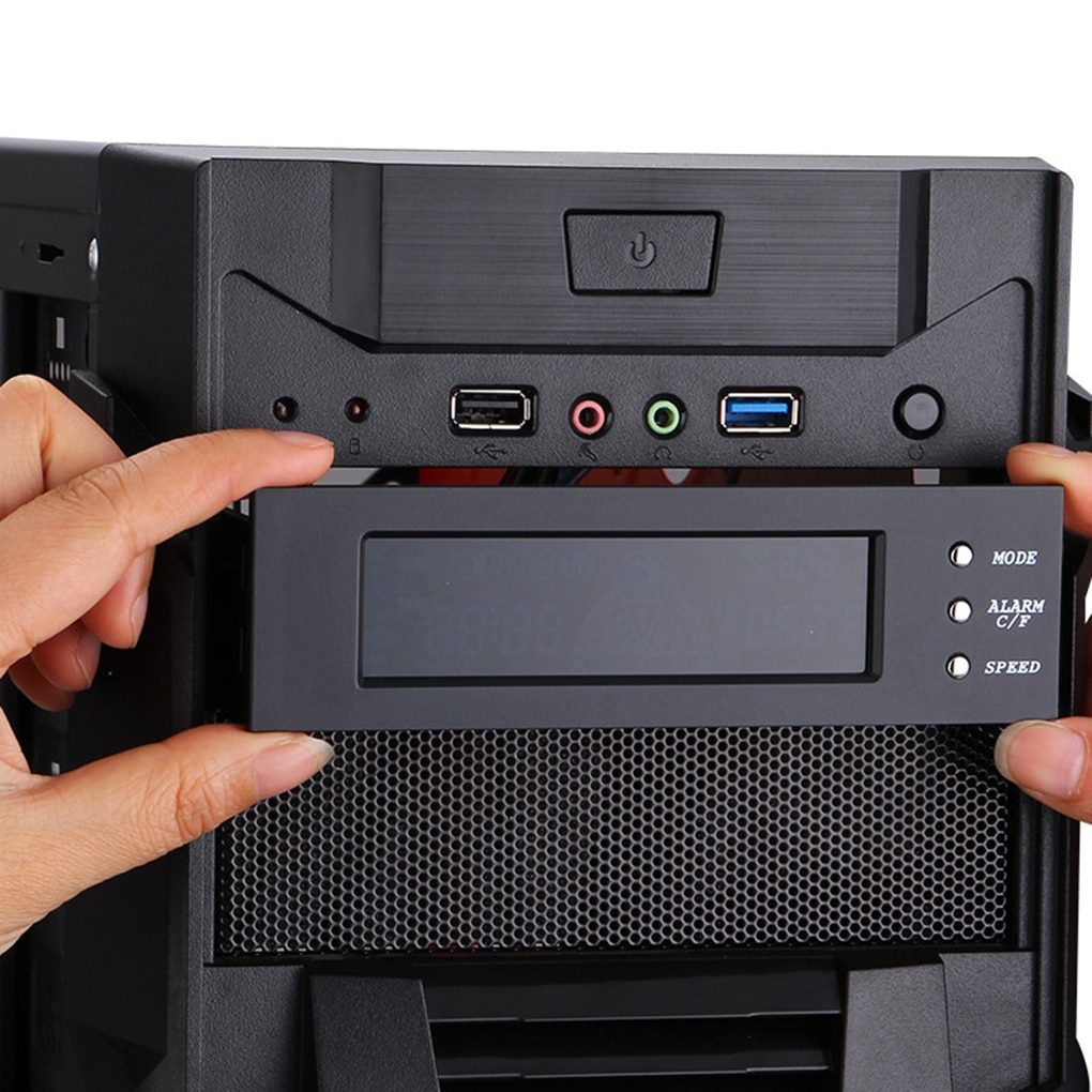 Voor Lcd Panel 5.25 Inch Cpu Speed Controller Temperatuur Sensor Pc Computer Fan Controller Lcd Digitale Display Voor Pc Desktop