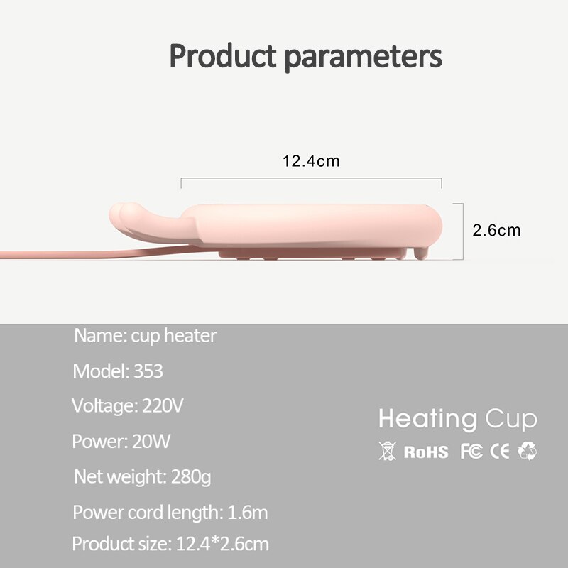 220V kubek podgrzewacz podkładka ocieplająca płyta grzejna inteligentny termostatyczny podstawka strąk kubek mata grzewcza Podkładka kawa herbata mleczna szofer-tasse Posavasos 20W