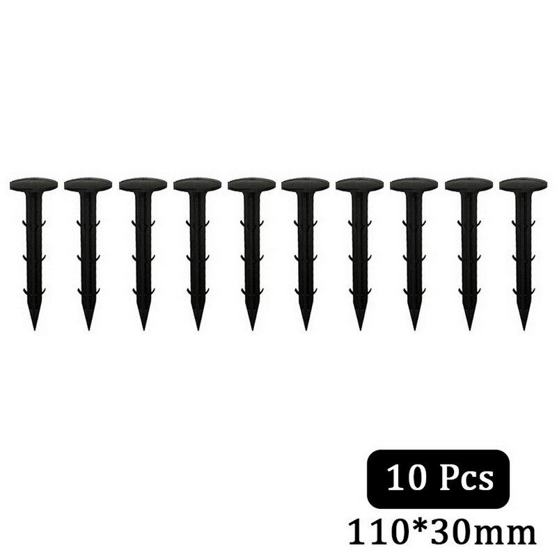 10 uds, estacas de plástico para Tartas, anclajes de paisaje, picos de anclaje para mantener la red de jardín y el borde de la tela del paisaje: 11cm